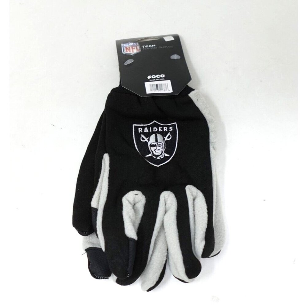 Las Vegas Raiders NFL Texting Gloves NEW One Size Fits Most FOCO